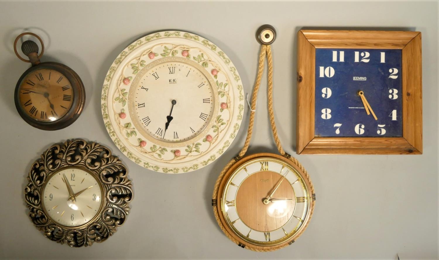 A collection of miniature novelty clocks including Waterford crystal, together with carriage, wall - Image 6 of 10