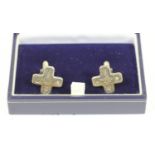 A silver pair of Millennium hallmark cufflinks, case, a silver pair of mother of pearl cufflinks,