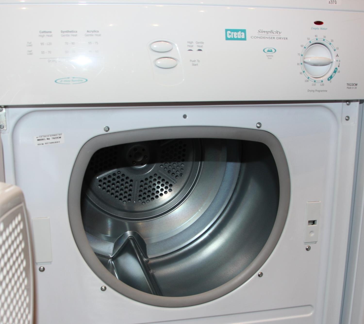 A Creda (T622CW) Simplicity condenser dryer, featuring a two-way tumble - Image 2 of 2