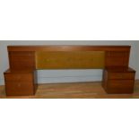 A 1960's Stag 'Cantata' Range, illuminated headboard with integrated two height bedside chest of