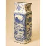 A Chinese blue and white vase, decorated with scenes depicting Oriental landscapes, height 36cm