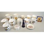 A collection of Royal memorabilia ceramics and other items to include marble kitchen wares. (2) To