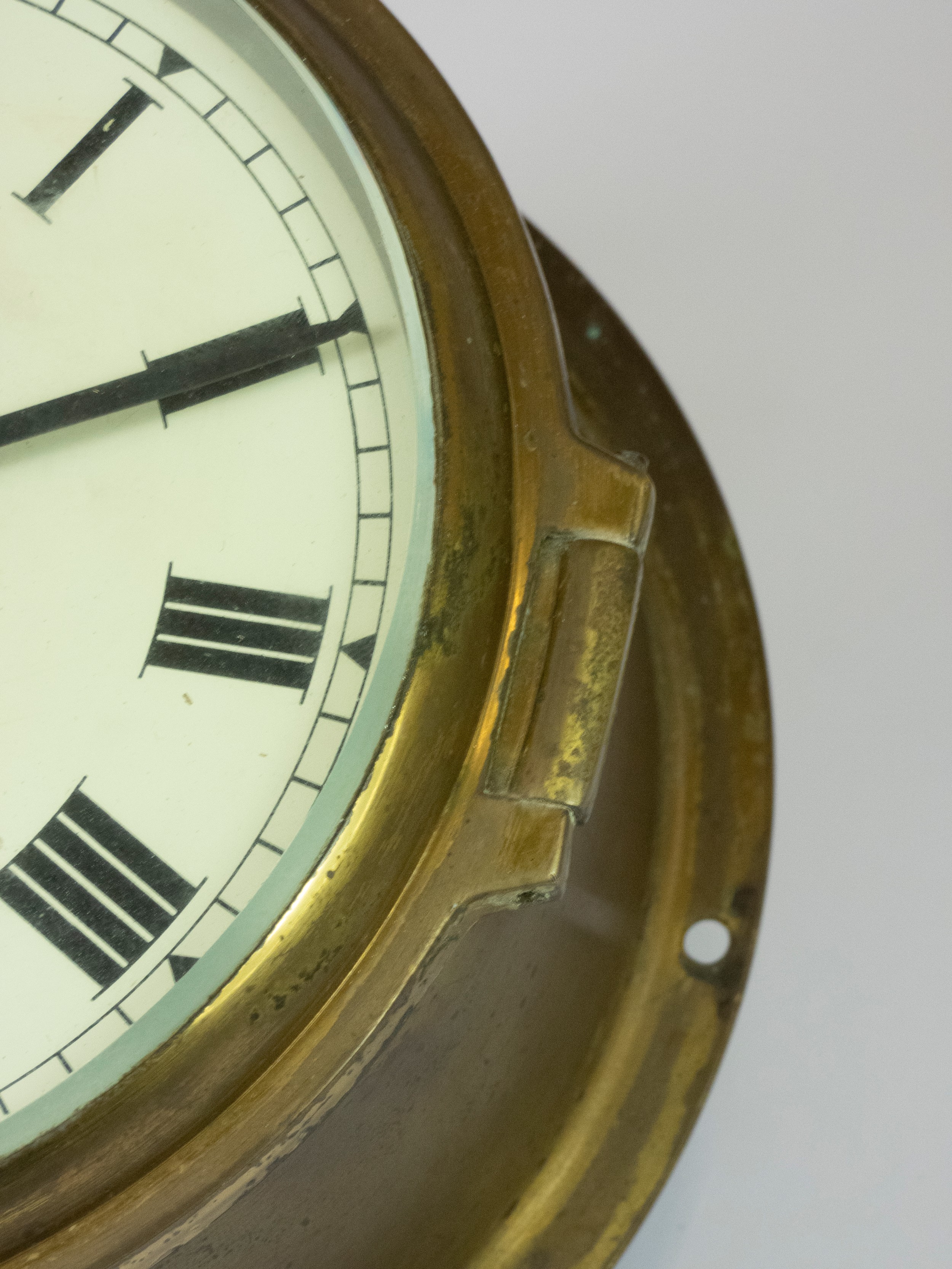 A Smiths Empire brass bulkhead clock, the 6inch dial, with subsidiary seconds dial, Roman - Image 3 of 4