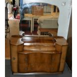 An Art Deco style vanity dresser by Supersuite (circa 1960) cloud shape design with serpentine