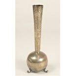 A Scandinavian silver specimen vase, T.R.P. over 900, raised on three scroll feet, 15cm, 83gm