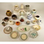 A selection of ceramic & pottery pieces to include - Brixham & Swanage vases, Torquay ware