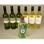 Wines & Spirits - To include a 70cl Plymouth gin, three 70cl bottles of La Doutelle chardonnay (