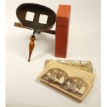An Edwardian Stereoscope, together with a collection of slides, mostly of American landscapes and