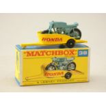 A Matchbox series #38, Honda motorcycle with trailer, boxed