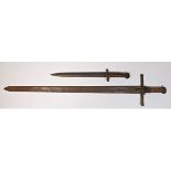 A 19th century Sudanese kaskara, the 72 cm fullered blade with crescent moon stamping, separate