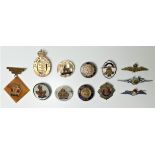 A collection of twelve sweetheart badges/brooches, to include 3 x RAF