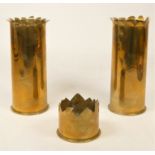 Trench art, a WWI German shell casing, with prick dot floral decoration, dated 1917, a similar AEG