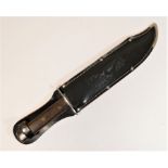 A vintage Whitby (Italy) Bowie knife, 24.5cm blade marked on one side Original Bowie Knife, with