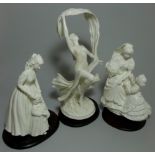 Three Royal Worcester Figures, 'The Dance Of Time' by Maureen Halson, limited edition number 1032/