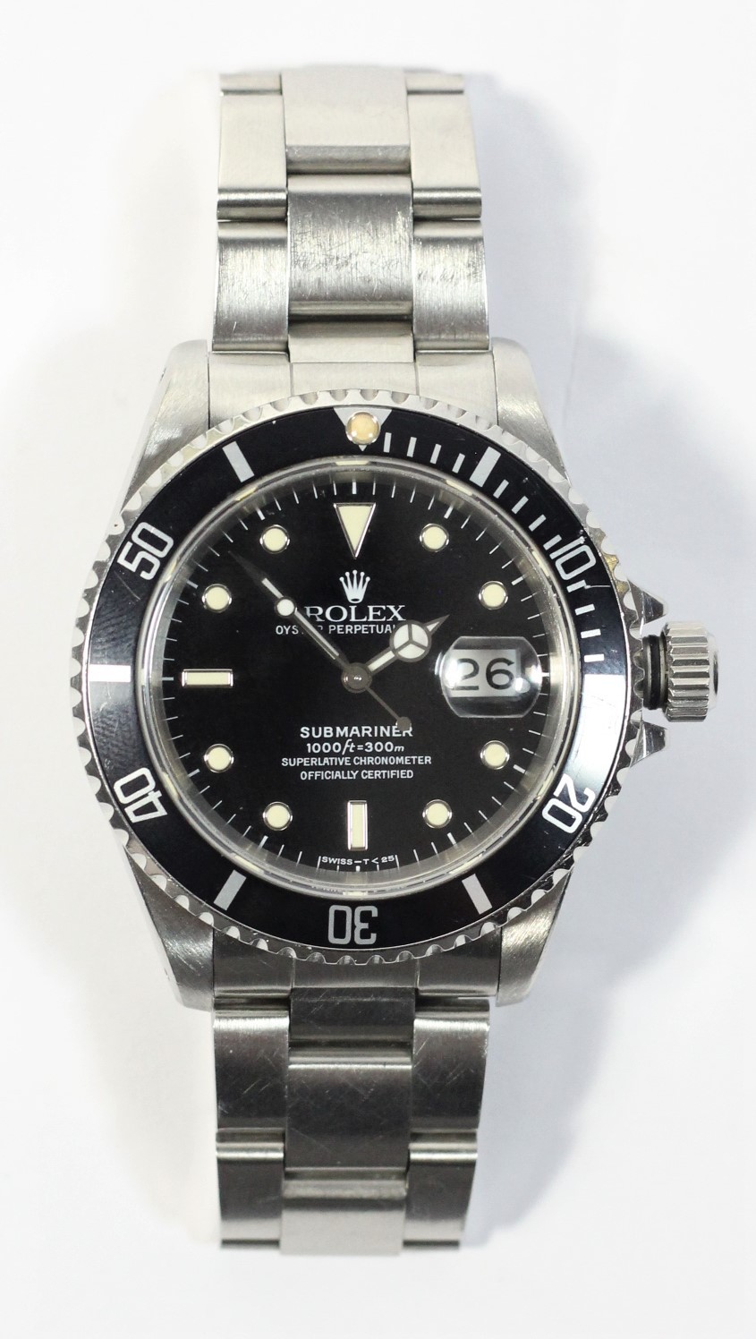 Rolex, Submariner, a stainless steel automatic with date wristwatch, Ref. 16610, circa 1992,