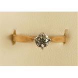 A 9ct gold single stone brilliant cut diamond ring, approximately 0.25cts, K, sizing on shank