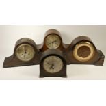 A collection of mantel and bedside clocks to include, oak cased clocks, Seiko, Equity, a Thomas