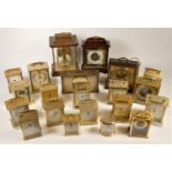 A collection of quartz carriage clocks to include, Metamec, Smiths, London Clock Co. and others