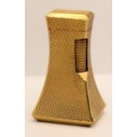 A Dunhill Wheatsheaf rollagas gold plated table lighter, 7cm