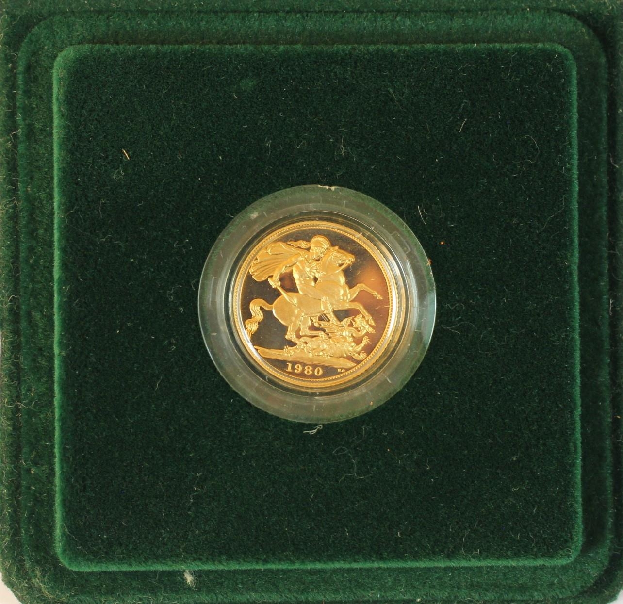 A 1980 proof sovereign, cased and certificate. - Image 3 of 3