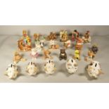 A collection of eighteen Colourbox hand painted ceramic ornaments, together with five mid Century