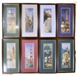 26 various framed modern tapestry's