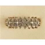 A 9ct gold and brilliant cut diamond dress ring, M, 2.6gm
