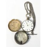 Craven Lyon, Bridlington, a Victorian silver pair cased fusee pocket watch, London 1869, the 45mm