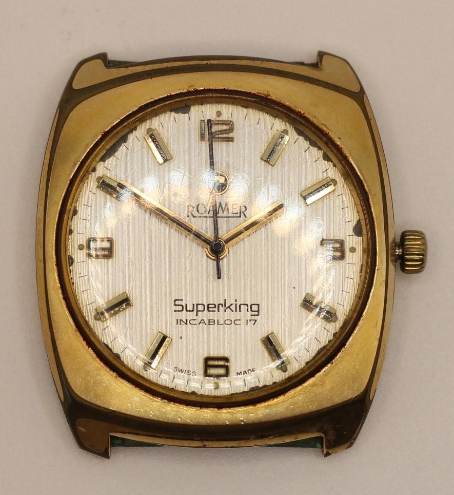 A Roamer Superking manual wind gilt metal gentleman's wristwatch, 33mm