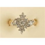 A 9ct gold and brilliant cut diamond cluster ring, stated weight 0.50cts, L, 3.8gm