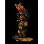 Brian Tozer (b.1944). Pehriska-Rupa (Two Ravens) Chief of the Hidatsa Dog Dancers, stoneware clay,