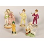 A group of five Royal Worcester figurines, modelled by F.G. Doughy, Sister, 3149, 2 x The