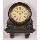 Camerer, Cuss & Co., a Victorian ebonised bracket timepiece, the 7 1/2" white dial with Roman