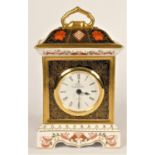 Royal Crown Derby 1128 Old Imari pattern LXII, a mantle clock with quartz movement, 18cm.