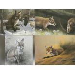 John Naylor (b. 1960), Fox Cubs, ltd ed print 4/295, signed in pencil, 16 x35cm, Fox, ltd ed print
