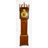 Tempus Fugit, a Georgian mahogany and oak 8 day longcase clock, the 12" dial with silvered chapter