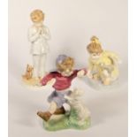 A group of three Royal Worcester limited edition figurines, unicef, Best Buddies, 439/1000, Purr-