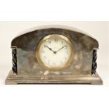 An Edwardian electroplated mantle clock, retailed by Walker & Hall, with Arabic numerals, French