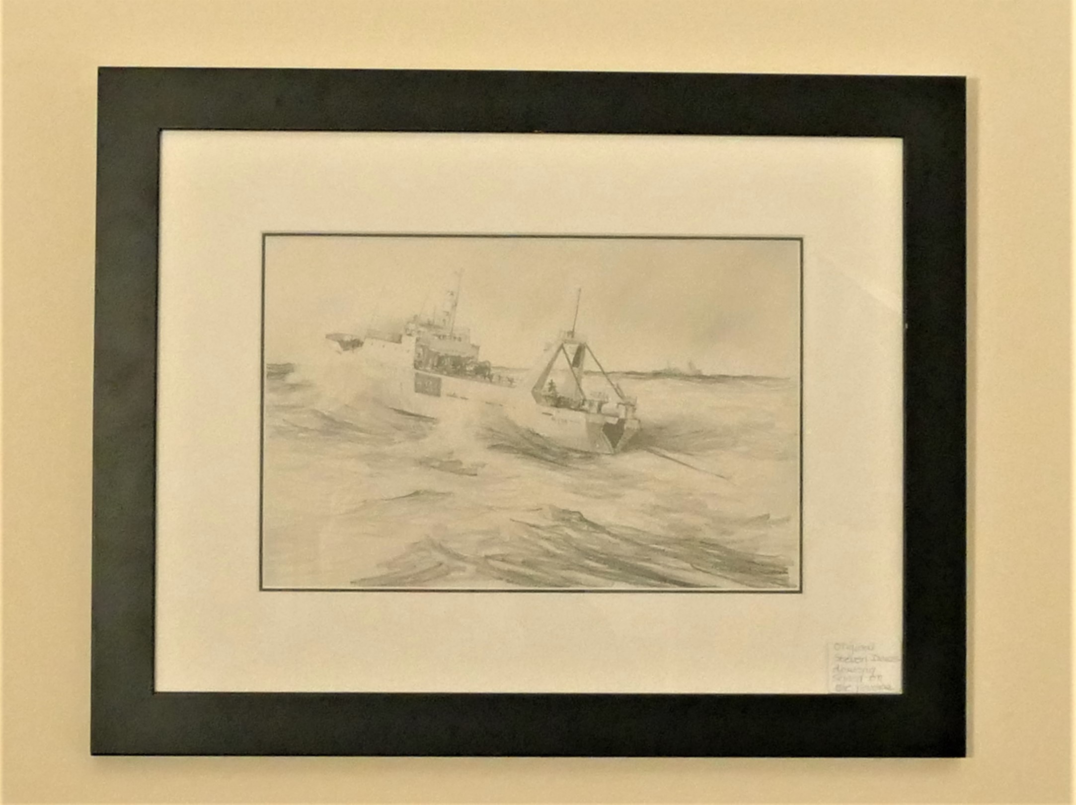J. Steven Dews (b.1949), Hull Deep Sea Trawler, H294, original pencil sketch for the 1980 Amoco
