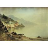 John Shapland (1865-1929), Amalfi Coast, watercolour, signed, 37 x 52cm