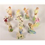 Ten Royal Worcester Months of the Year figurines, modelled by F.G. Doughty, to include January,