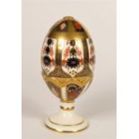 Royal Crown Derby 1128 Old Imari pattern LV, a large egg and cup, gold stamp, 14cm