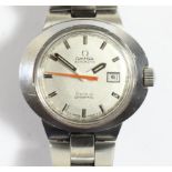 Omega Dynamic, Geneve, a stainless steel automatic date wristwatch, with red centre seconds hand,