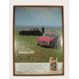 A framed Castrol/Jaguar Series 1 & SS1 Sports Saloon advertising poster, 87 x 61 cm