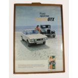 A framed Castrol/Ford Capri & Ford Model T advertising poster, 87 x 61 cm