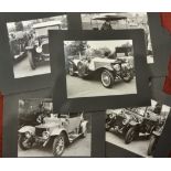 Thirty six black and white photographs depicting VVC motor cars together with vintage ephemera