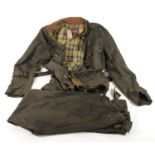 A Belstaff Trialmaster Professional wax jacket, size medium, together with matching trousers, size