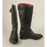 A pair of Lewis leather tall motorcycle boots, size 9, 45 cm