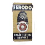 Ferodo Brake Testing Service, a single sided printed tin advertising sign 91 x 45 cm