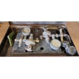 A BOC set of vintage acetylene gauges, cased, untested
